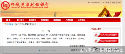 图片来源：银行官网截图