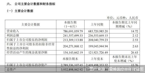 圖片來源：愛博醫療半年報截圖