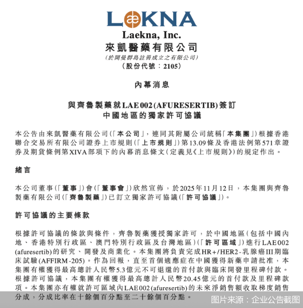 图片来源:企业公告截图