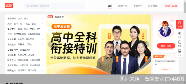 图片来源：高途集团官网截图