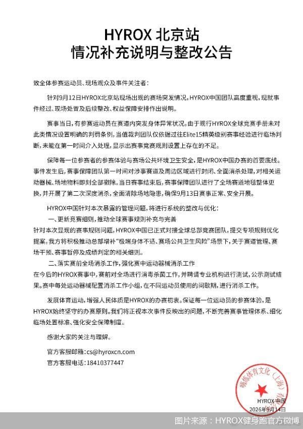 图片来源：HYROX健身跑官方微博