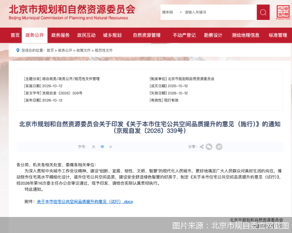 图片来源：北京市规自委官网截图