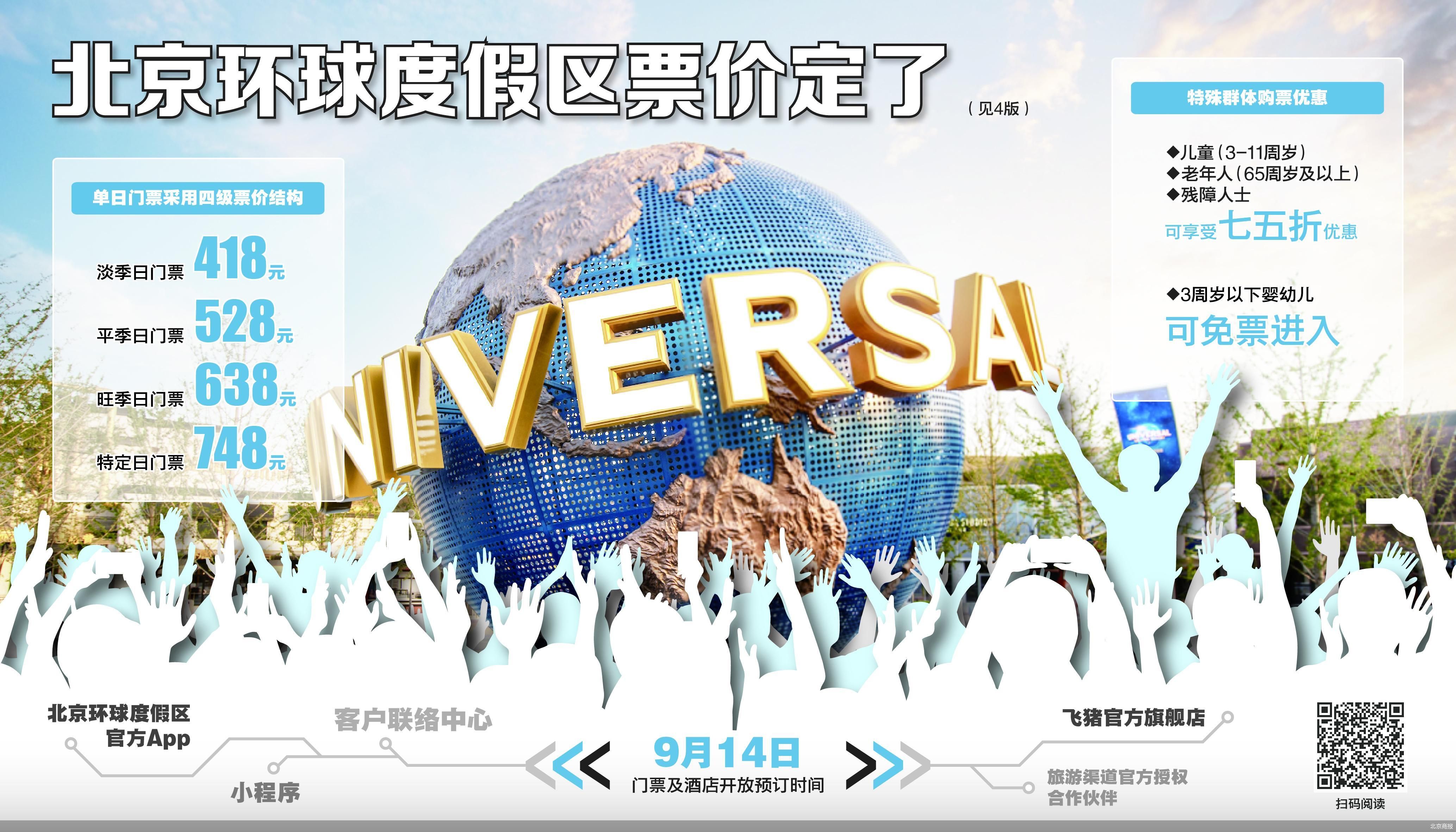 四级票价结构随着正式开园的日期渐进,北京环球度假区门票终于亮相.