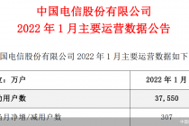 中国电信1月5G用户数累计达1.96亿户