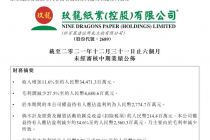 玖龙纸业2021下半年净利下滑30.67%
