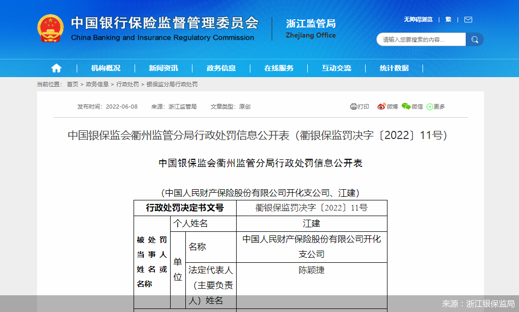 来源：浙江银保监局