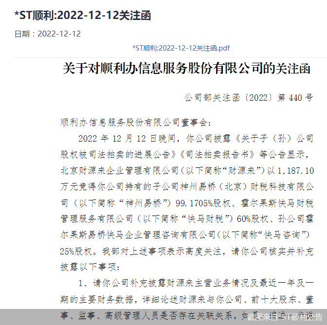 截图来自*ST顺利公告