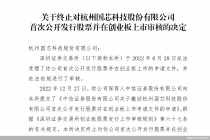 单日4家公司IPO终止！杭州国芯系保荐机构主动叫停