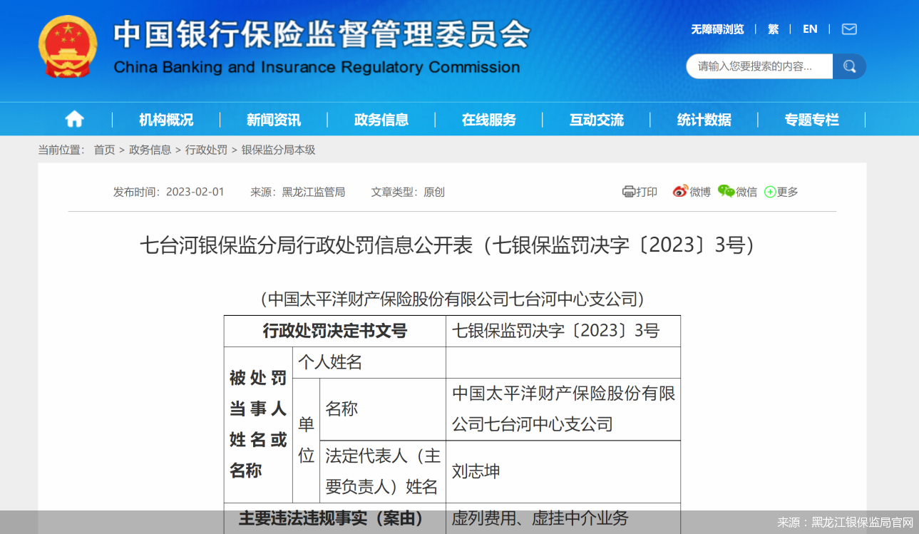 来源：黑龙江银保监局官网