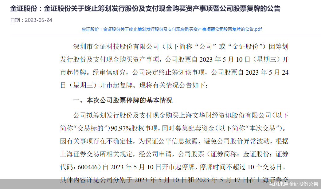 截图来自金证股份公告