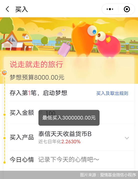 图片来源:爱情基金微信小程序