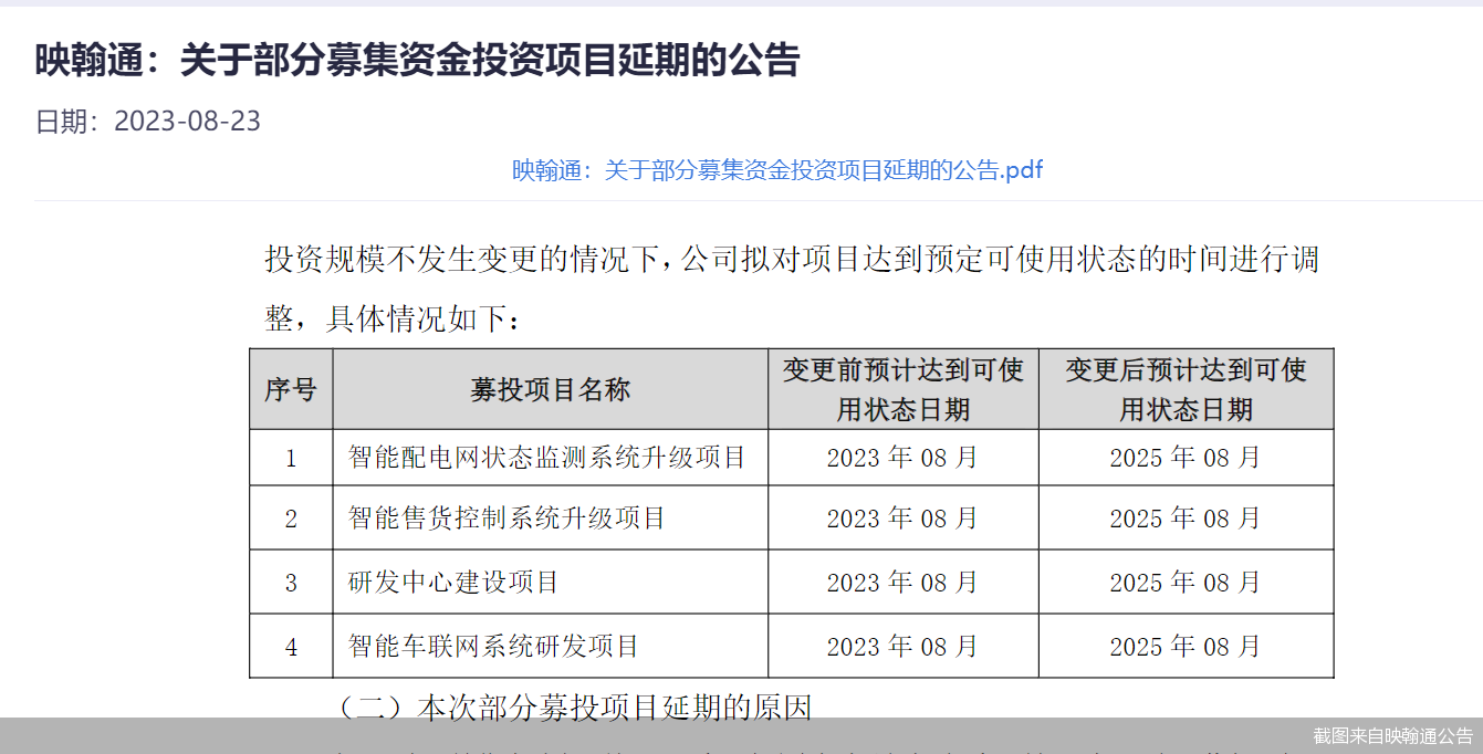 截图来自映翰通公告