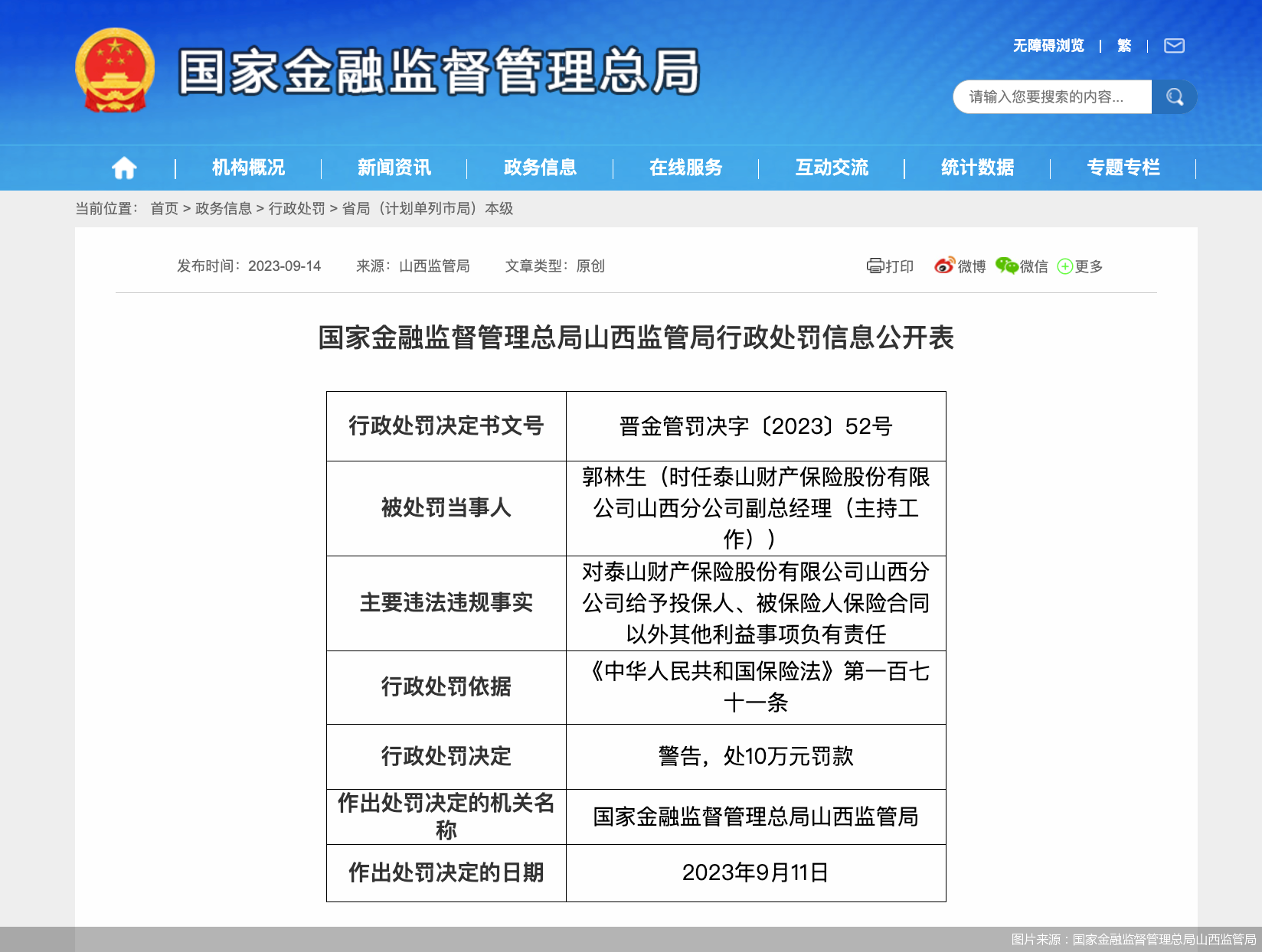 图片来源：国家金融监督管理总局山西监管局