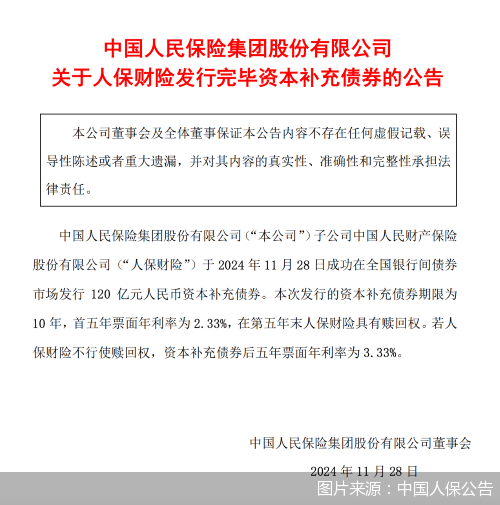 图片来源：中国人保公告