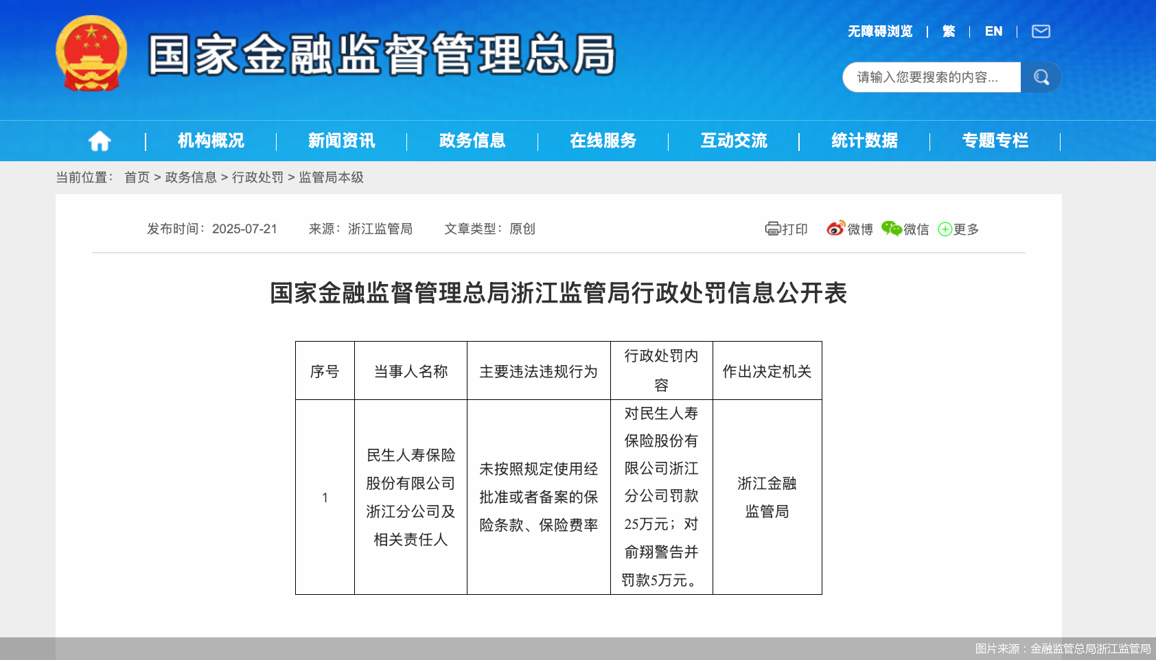图片来源：金融监管总局浙江监管局