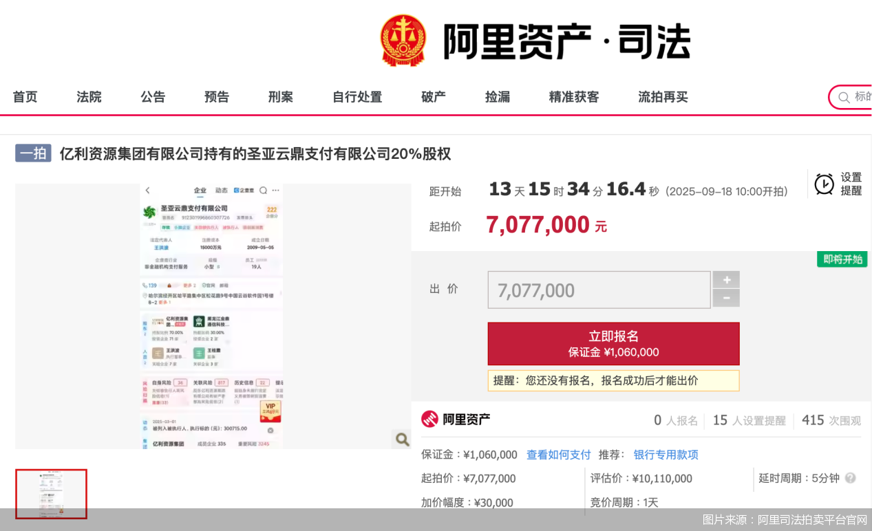 图片来源：阿里司法拍卖平台官网