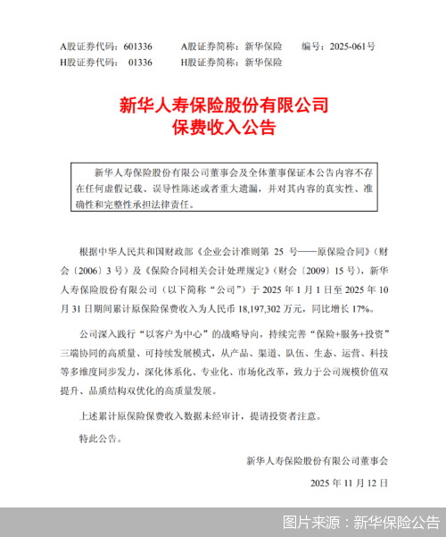 图片来源：新华保险公告