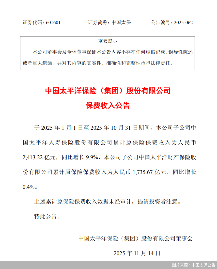 图片来源：中国太保公告