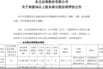 东北证券：股东吉林信托新增质押公司股份8280万股，占总股本比例3.54%