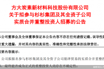 介入杉杉集团重整，方大炭素打的什么算盘