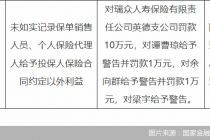 因给予投保人合同约定外利益等，瑞众人寿英德支公司合计被罚12万元