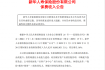 新华保险：前11月累计原保险保费收入同比增长16%