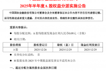 中金公司：2025年半年度A股权益分派每股派发现金红利0.09元