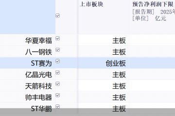 财务亮红灯！年内7股预警将被“*ST”，2025年集体预亏