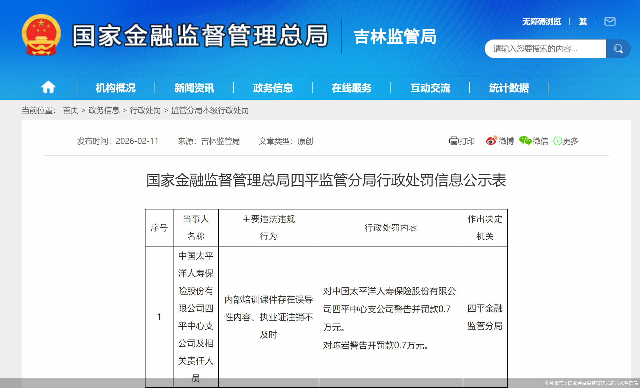 图片来源：国家金融监督管理总局吉林监管局