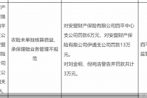 因农险未单独核算损益等，安盟财险两分支机构被罚
