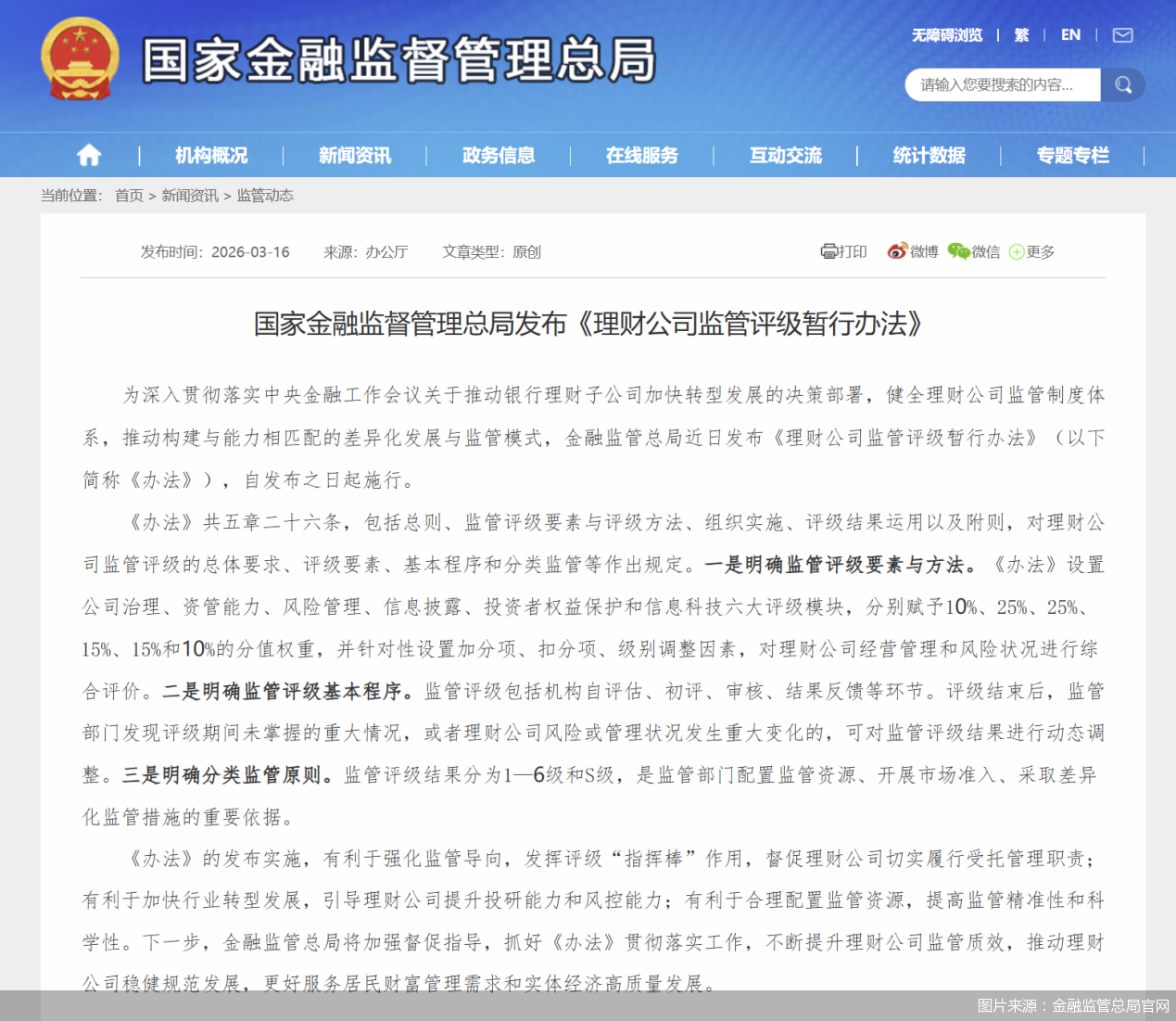 图片来源：金融监管总局官网