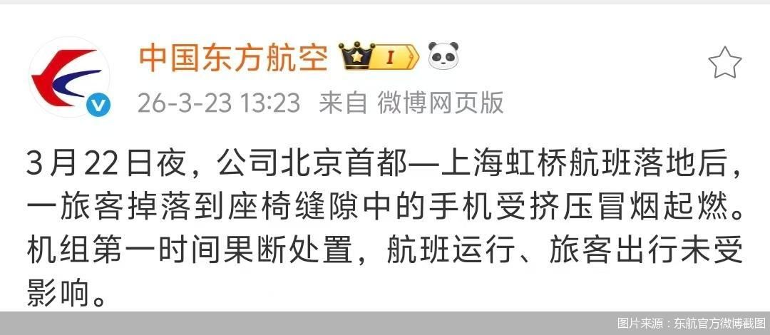 图片来源：东航官方微博截图