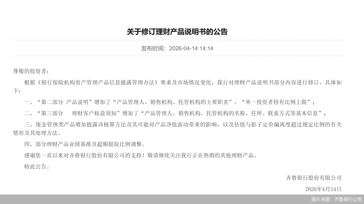 图片来源:齐鲁银行公告