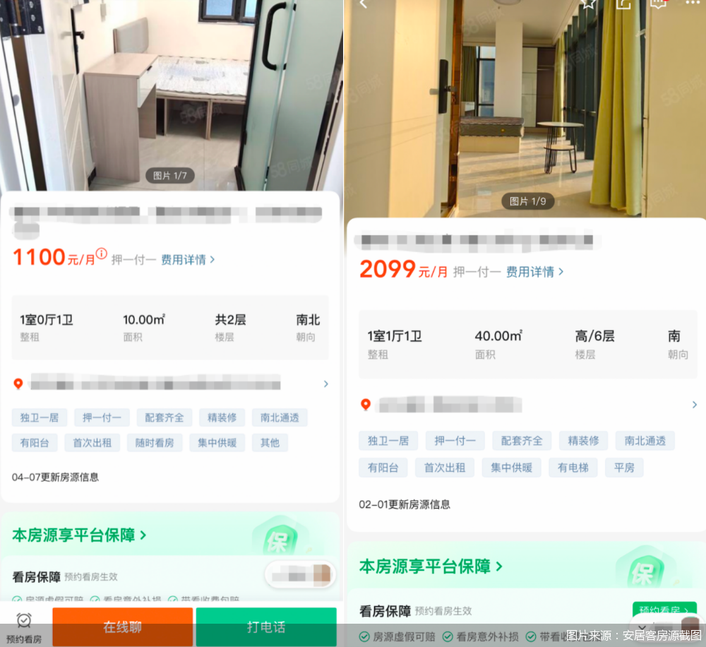 图片来源：安居客房源截图