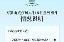 针对“树枝断裂砸伤游客”，万岁山武侠城致歉：将持续跟进伤者治疗情况