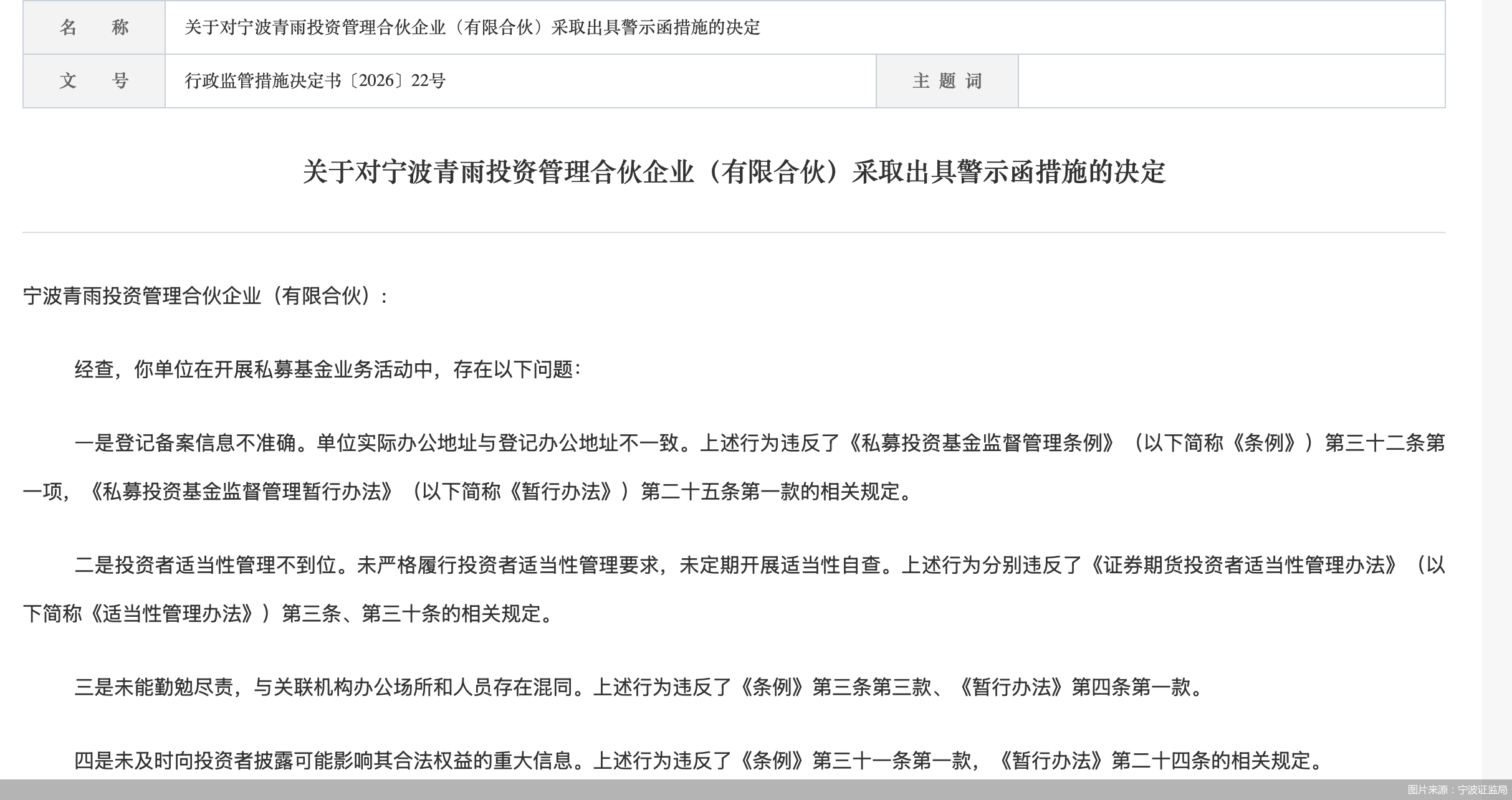 图片来源：宁波证监局