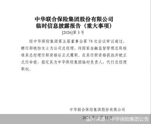 图片来源:中华保险集团公告