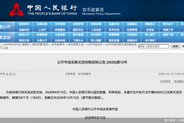 流动性偏松局面扭转，6个月期买断式逆回购等额续作