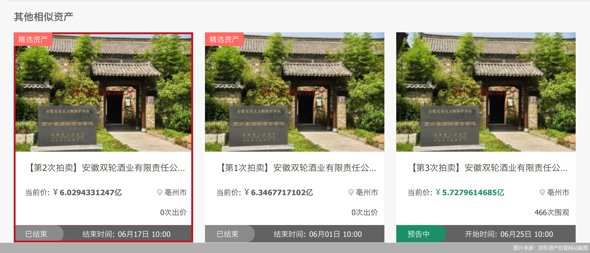 图片来源：京东资产拍卖网站截图