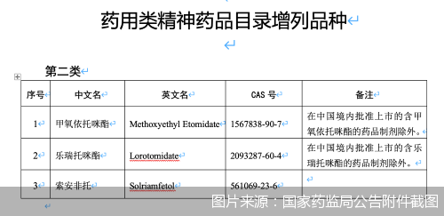 图片来源：国家药监局公告附件截图