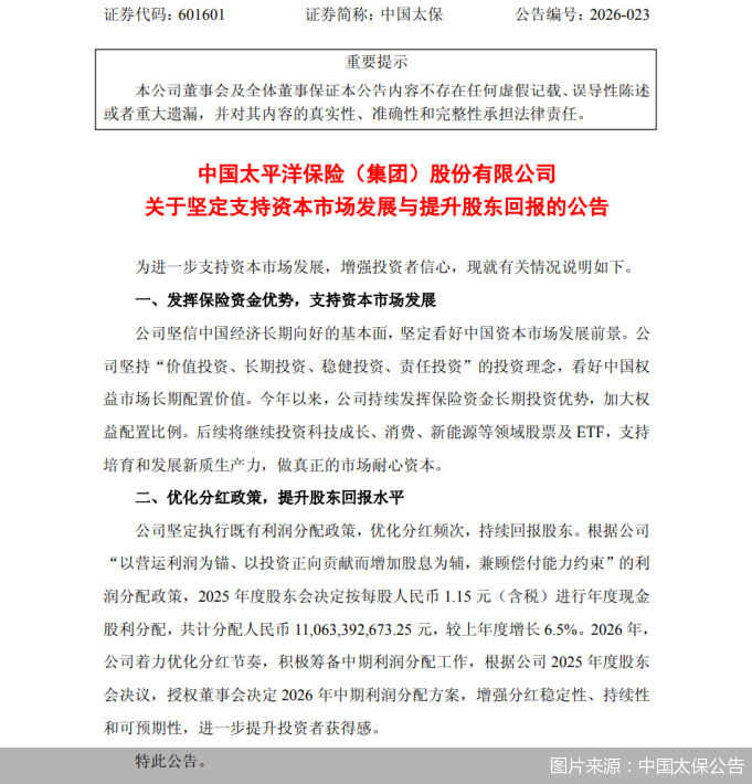 图片来源:中国太保公告