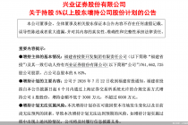 兴业证券：股东福建省投拟以3000万—6000万元增持公司股份