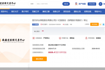 国元农险2.1亿股股份被转让，报价不得低于1.92元/股