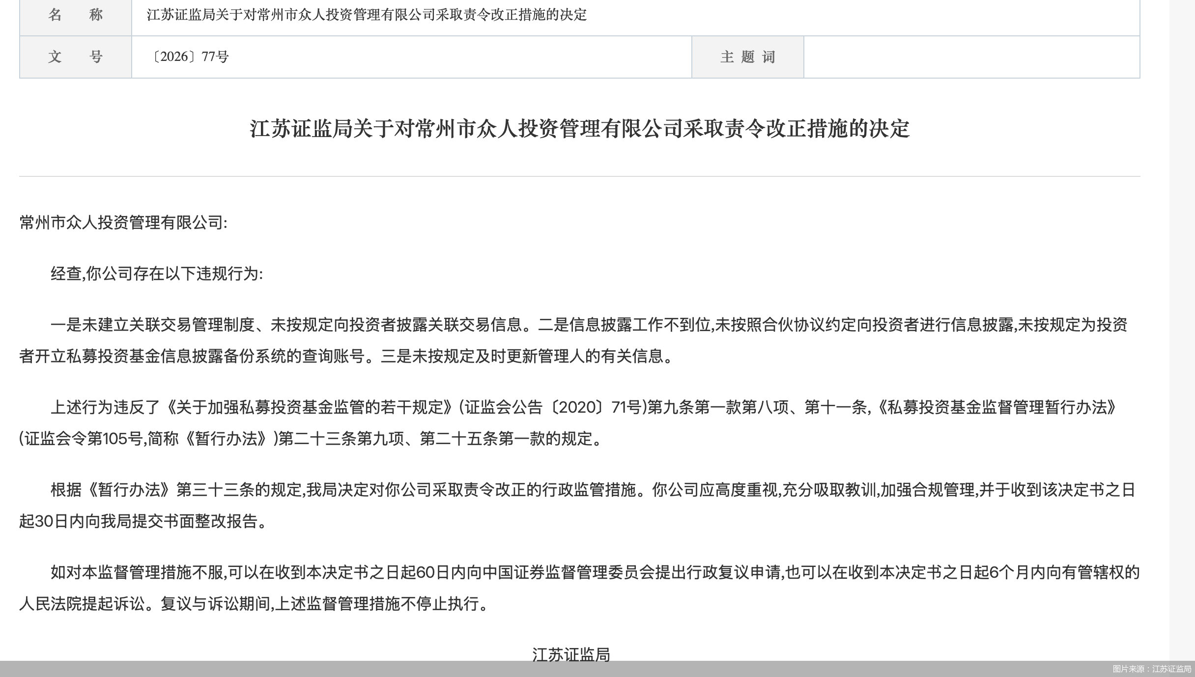 图片来源:江苏证监局