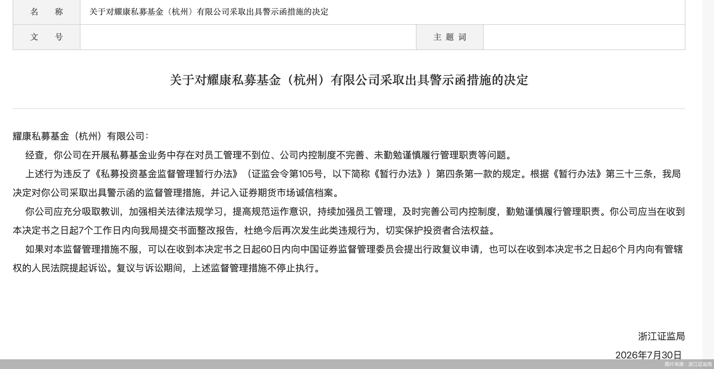图片来源:浙江证监局