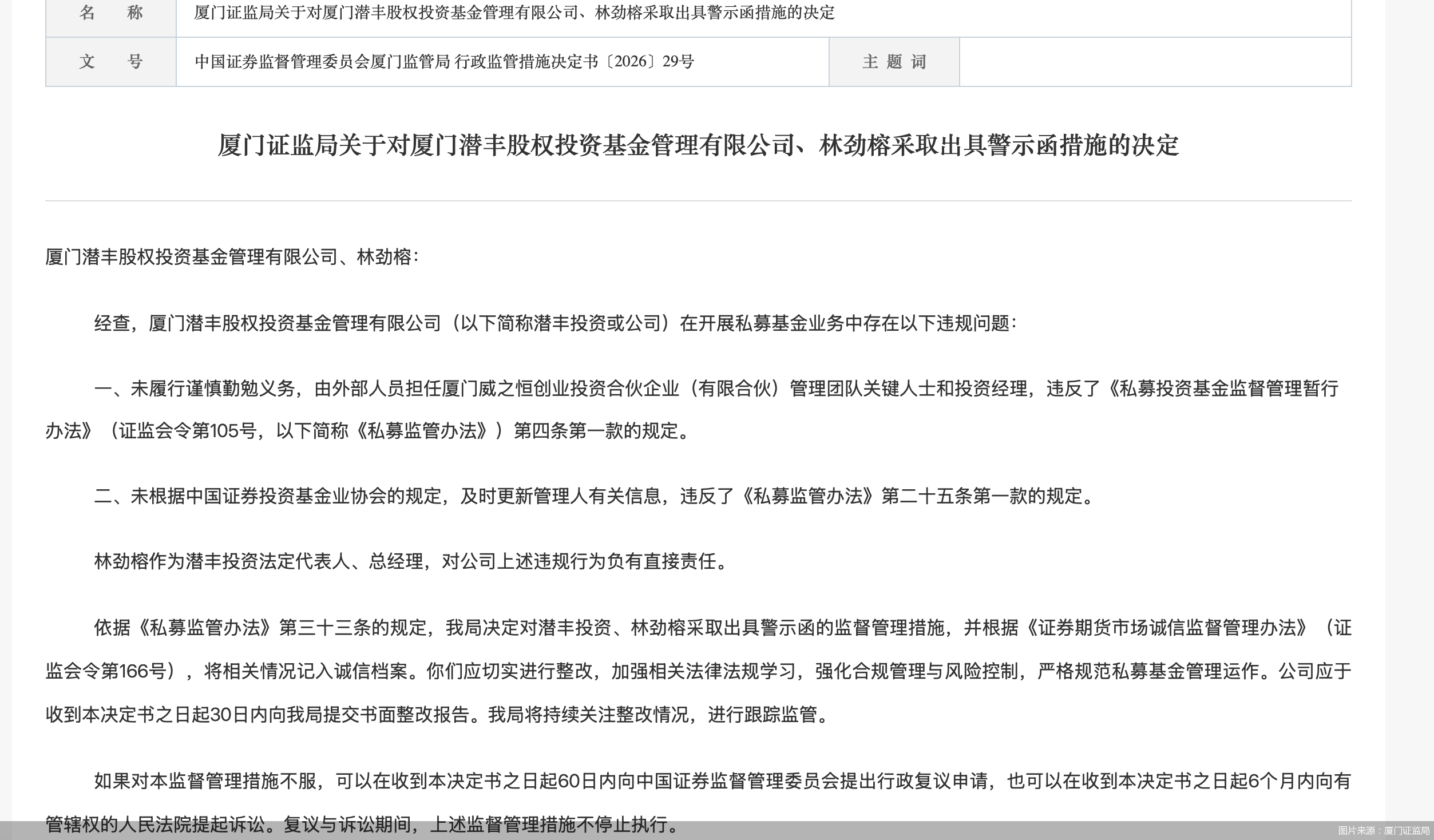 图片来源：厦门证监局