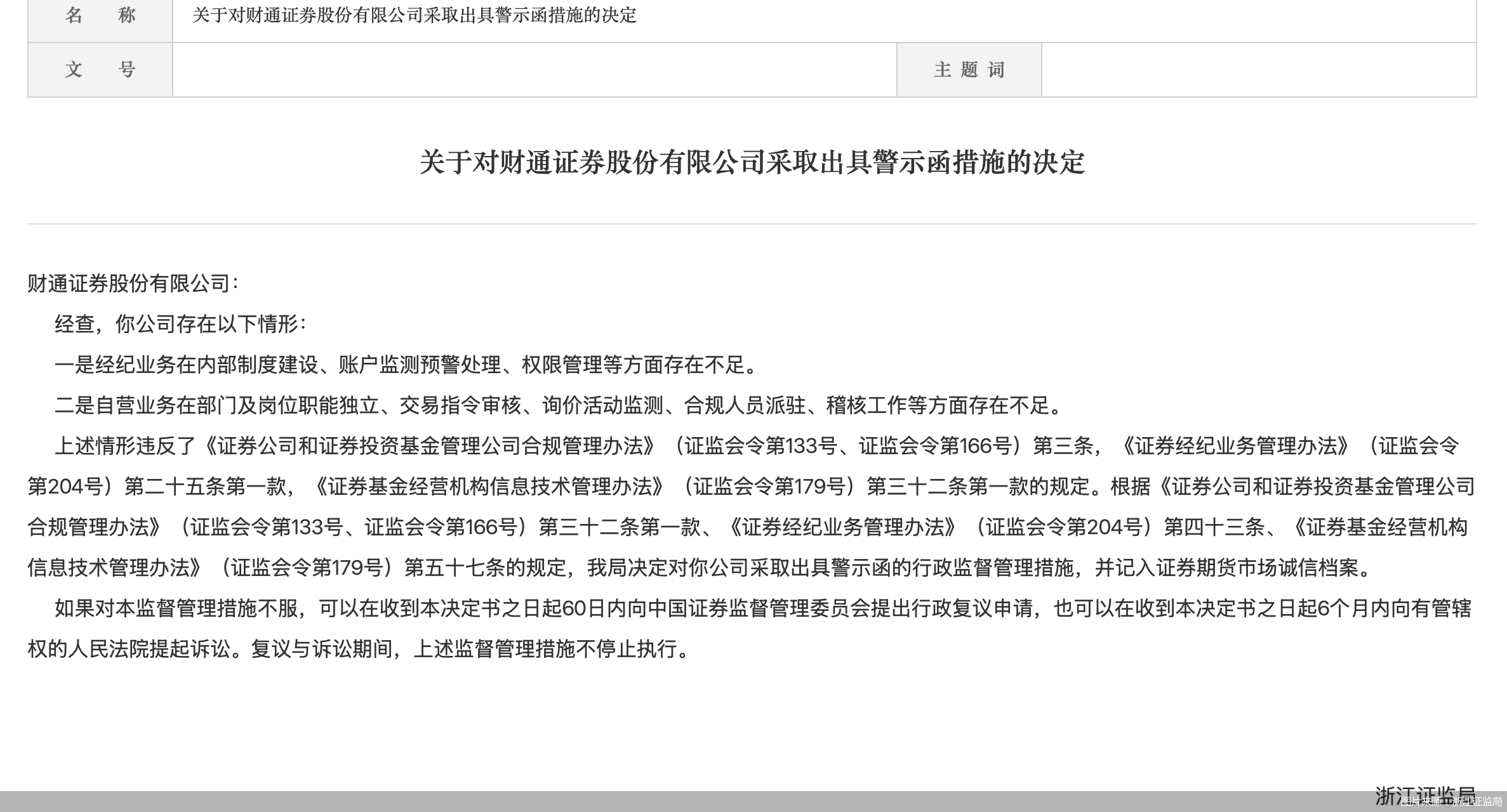 图片来源：浙江证监局
