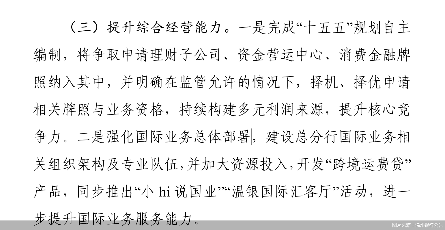 图片来源：温州银行公告