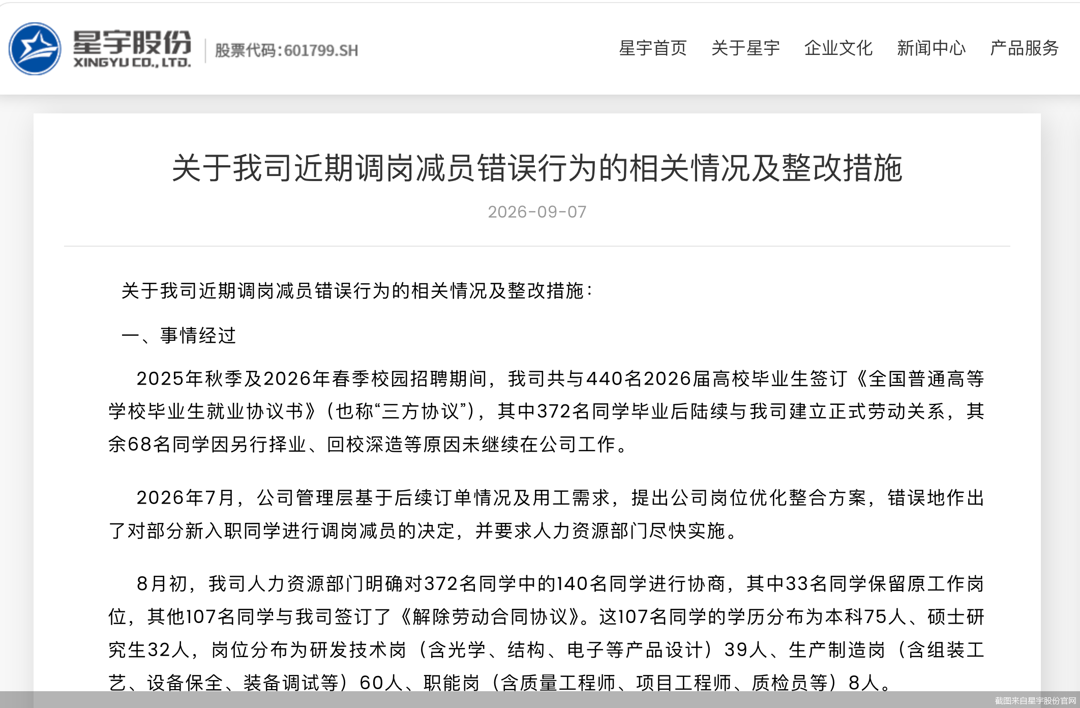 截图来自星宇股份官网