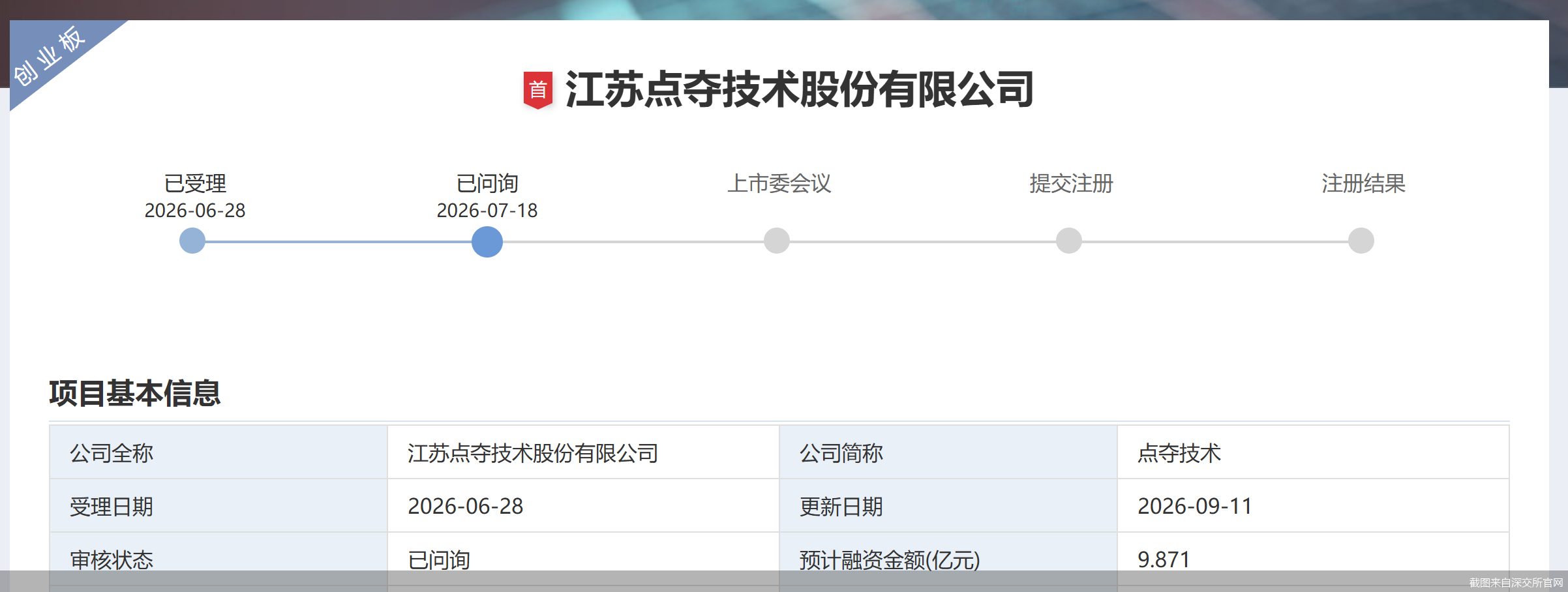 截图来自深交所官网